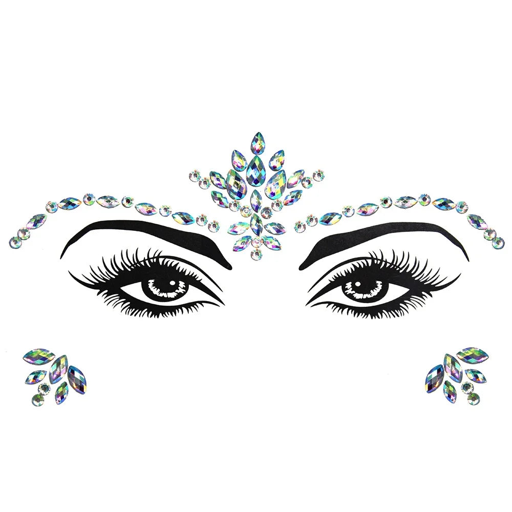 Festival Face Gems – 3D Rhinestone Glitter Stickers