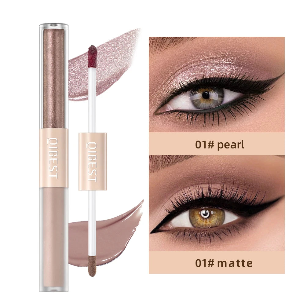 Double-End Glitter & Matte Eyeshadow Stick – Waterproof Bicolor Beauty Tool!