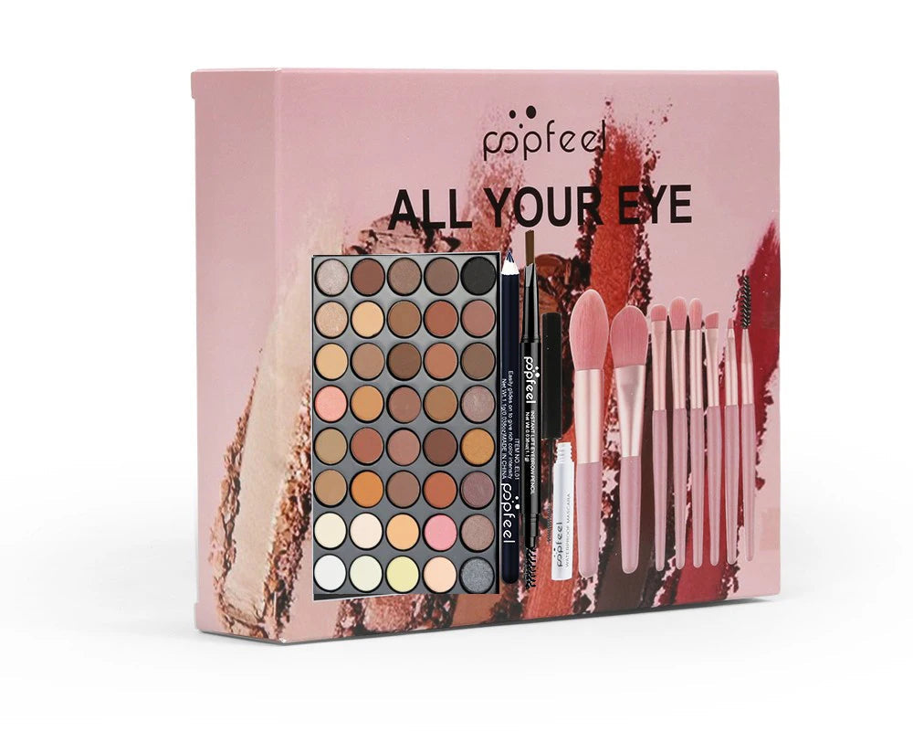 All-in-One Eye Makeup Kit 40 Colors Mascara and Brushes Included