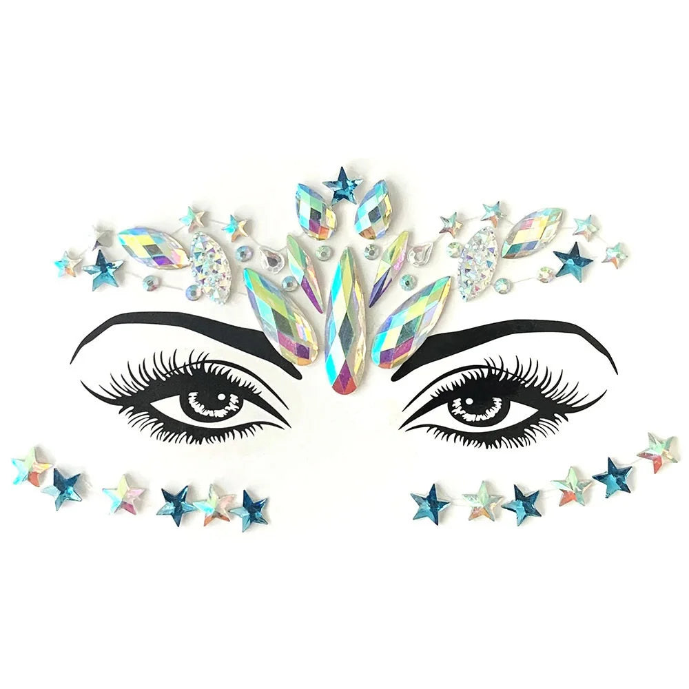 Festival Face Gems – 3D Rhinestone Glitter Stickers