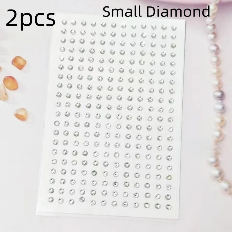 3D Diamond & Pearl Makeup Stickers – Colorful Sparkle for Eyes & Face Festival Glam