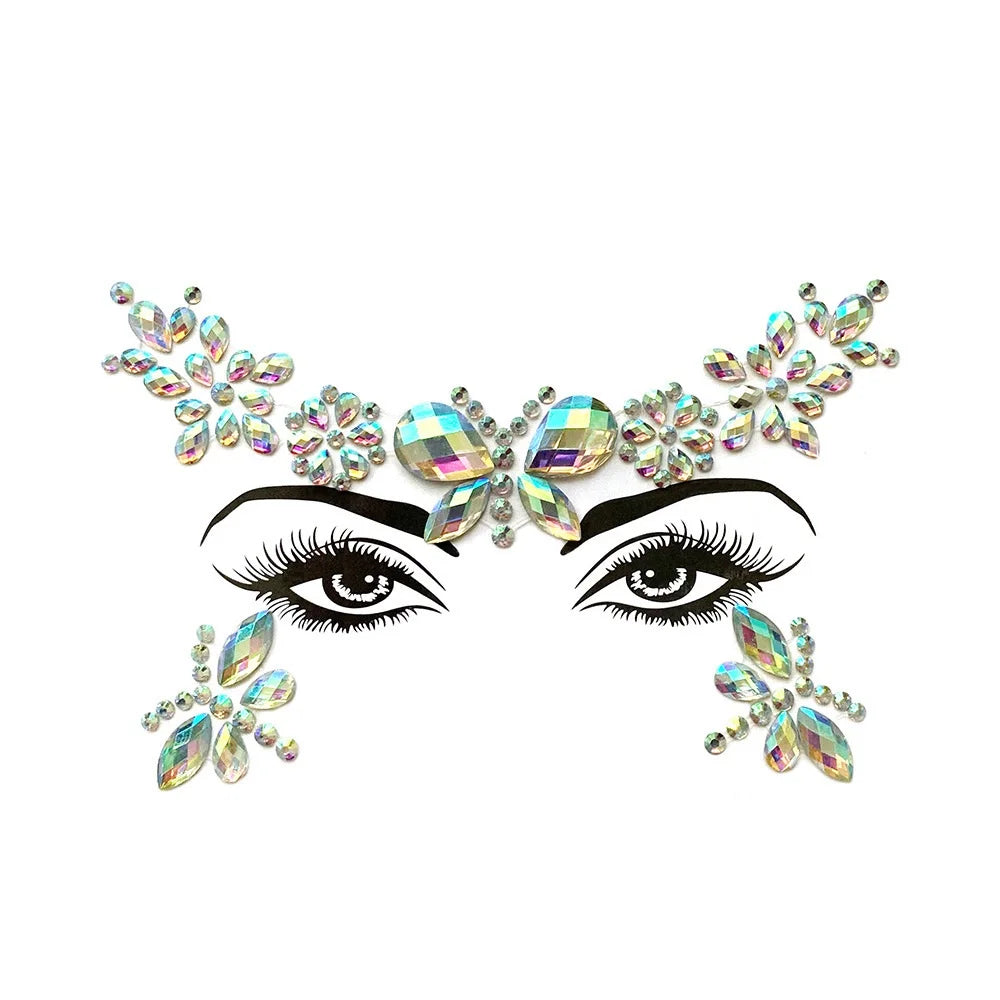 Festival Face Gems – 3D Rhinestone Glitter Stickers