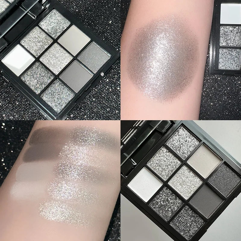 Shimmer & Shine All Day! 9-Grid Long-Lasting Eyeshadow Palette for Women ✨