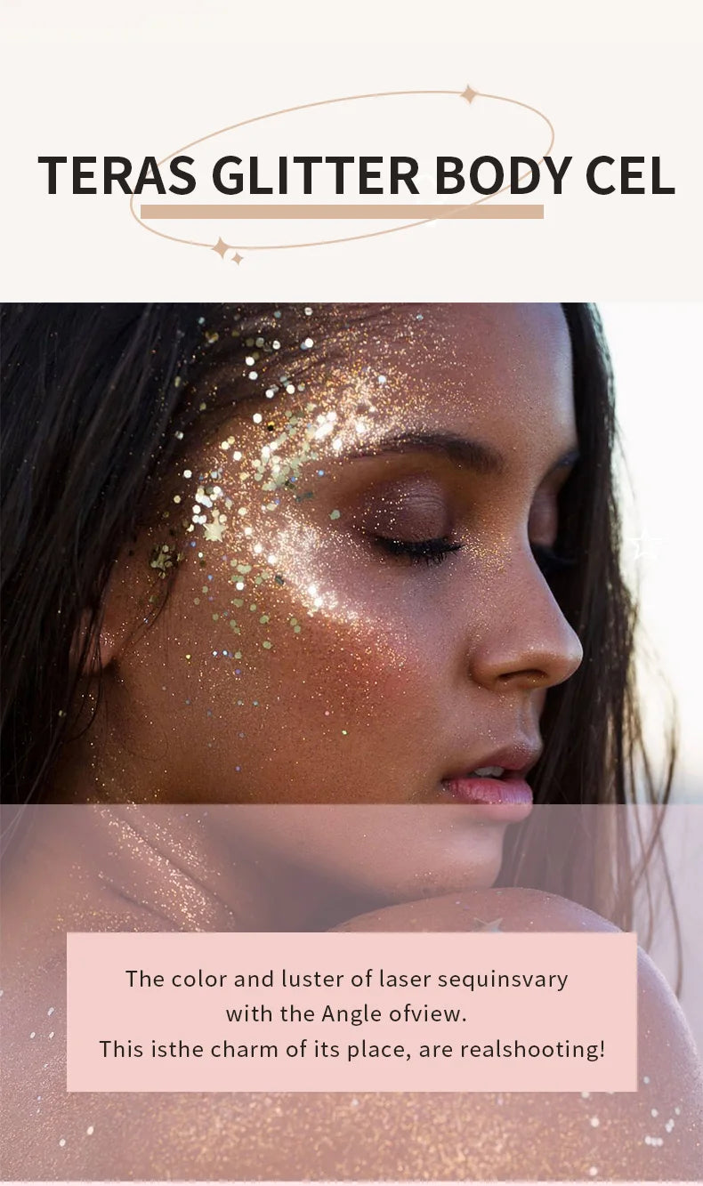 Waterproof Face & Body Sequin Glitter – Festival Glow Essential