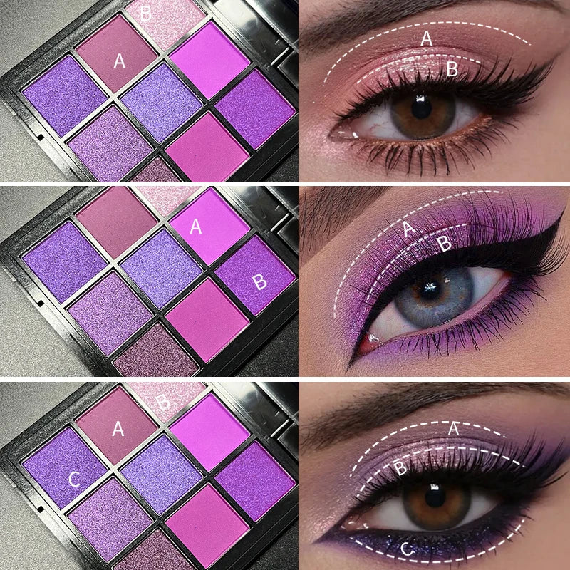 Shimmer & Shine All Day! 9-Grid Long-Lasting Eyeshadow Palette for Women ✨