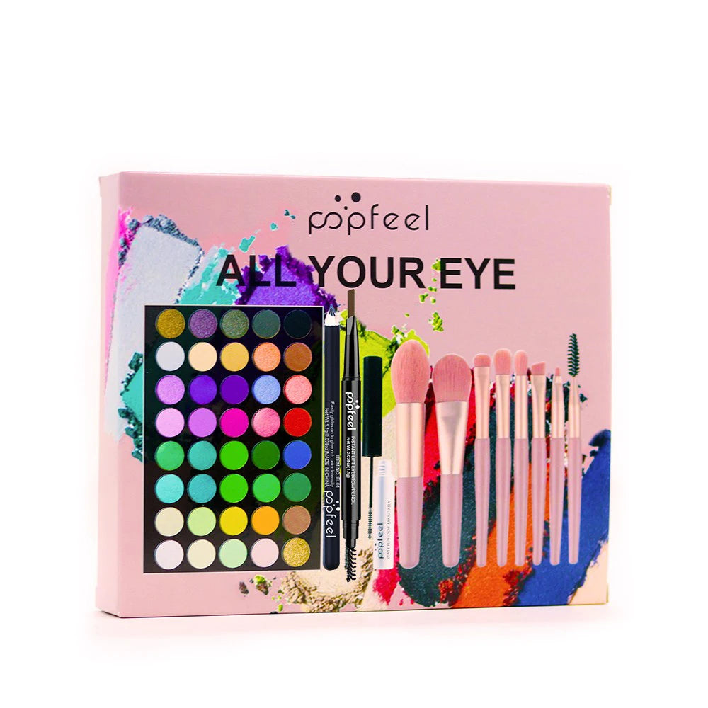 All-in-One Eye Makeup Kit 40 Colors Mascara and Brushes Included
