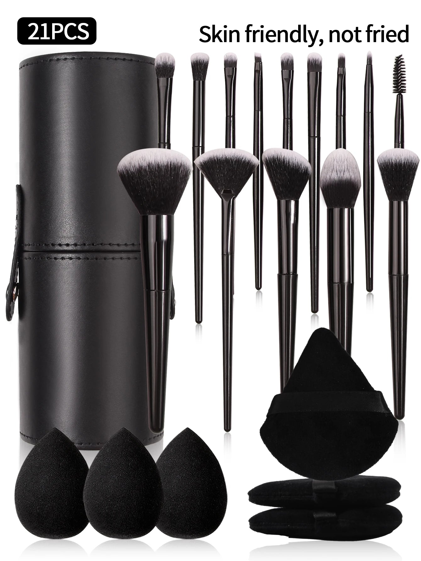 Pro Black Makeup Brush Set – Flawless Finish, Every Time