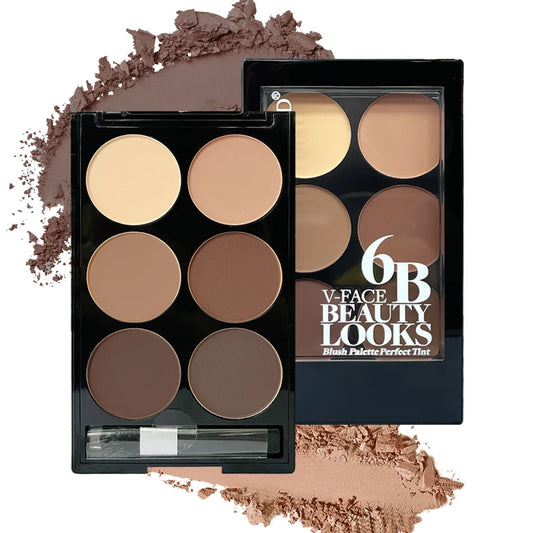 6-Color Contour & Highlight Palette with Brush – Face Sculpting Kit