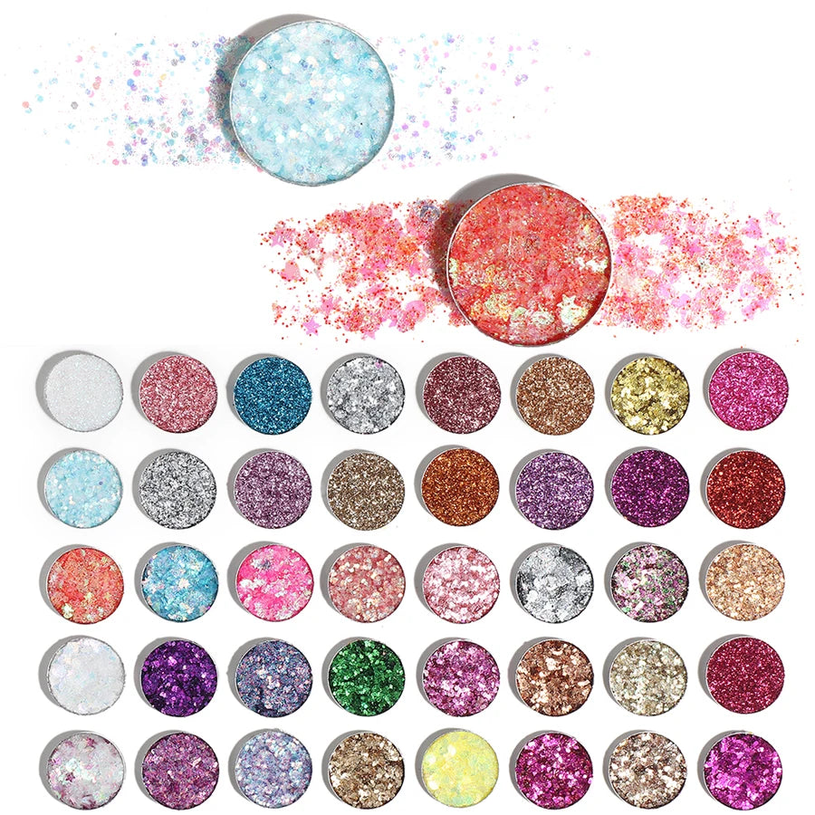 Diamond Shine 40-Color Glitter Eyeshadow Palette for Bold Looks