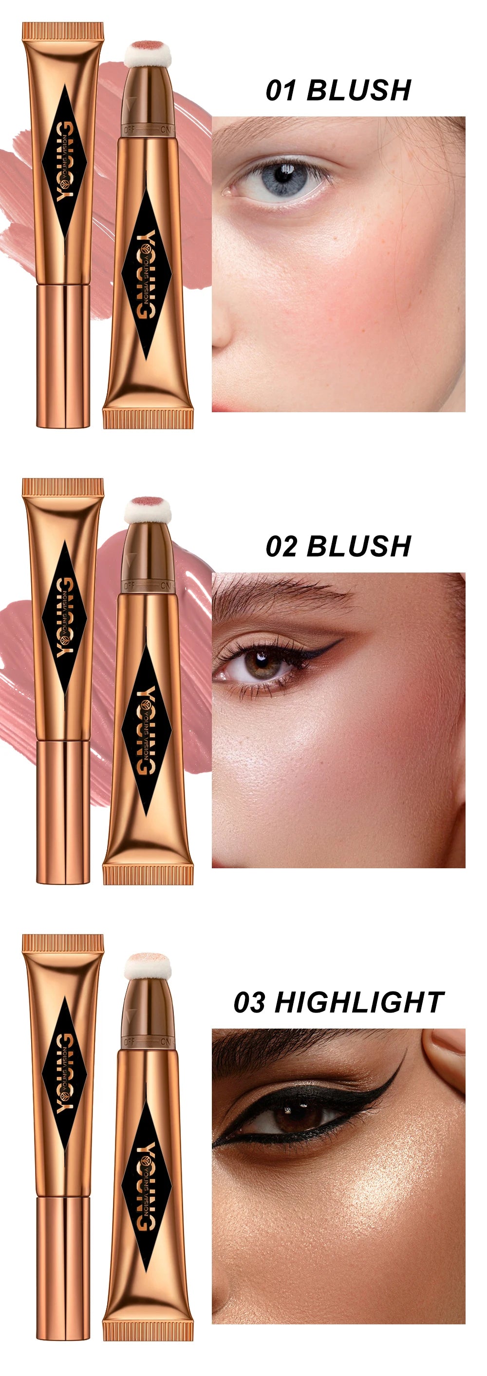 All-in-One Makeup Set - Air Cushion, Rouge, High Gloss & Blush (6 Colors)