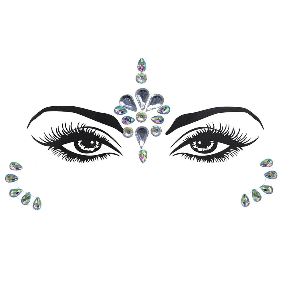 Festival Face Gems – 3D Rhinestone Glitter Stickers