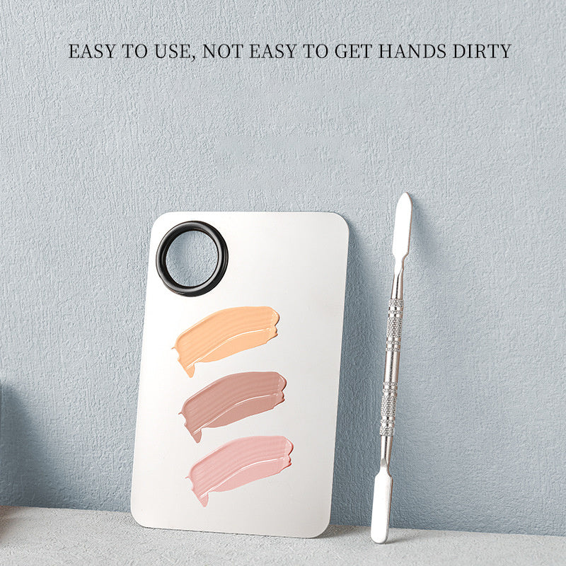 Beauty Salon Stainless Steel Mixing Palette & Spatula – Makeup & Nail Art Tool