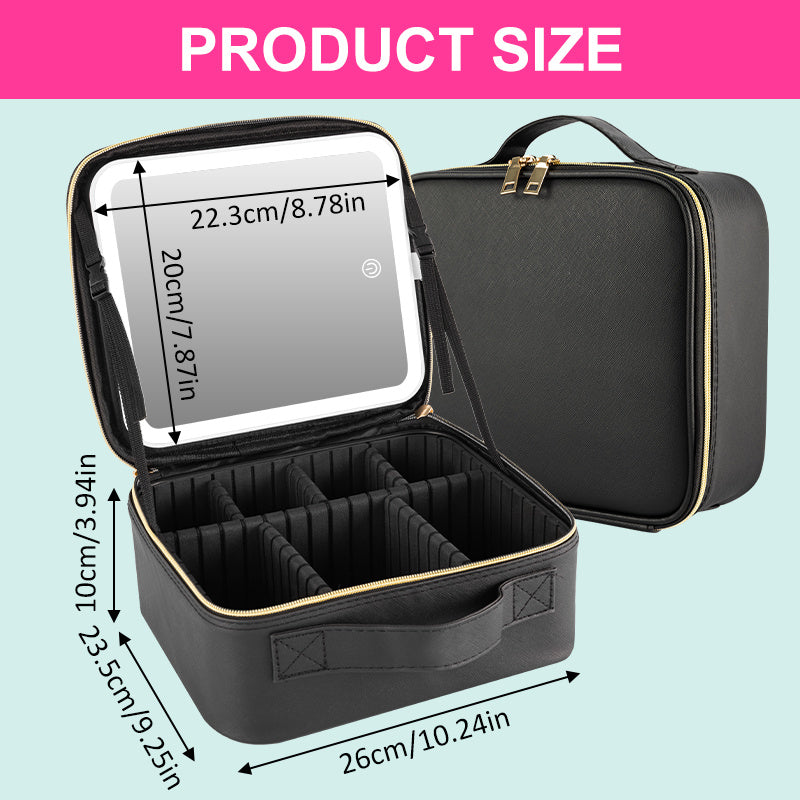 GlowPro™ LED Makeup Case – Sleek Black Edition