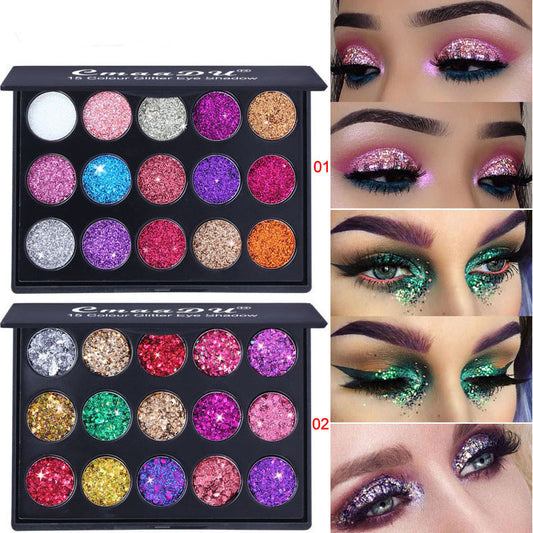 15-Color Diamond Glitter Eyeshadow Palette – Sparkling, Bold & Ultra-Pigmented